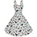 Vestido retro vintage con estampado de animales para mujer